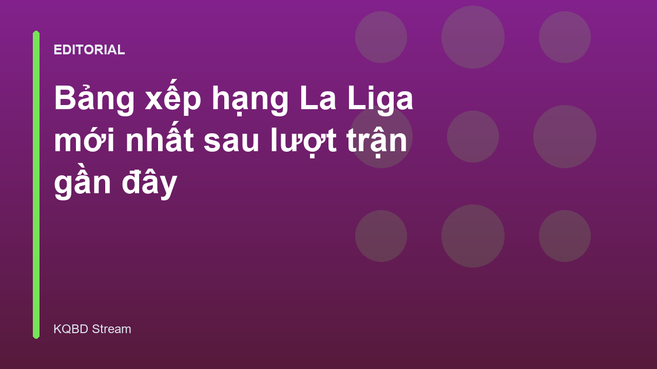 Bảng xếp hạng La Liga mới nhất