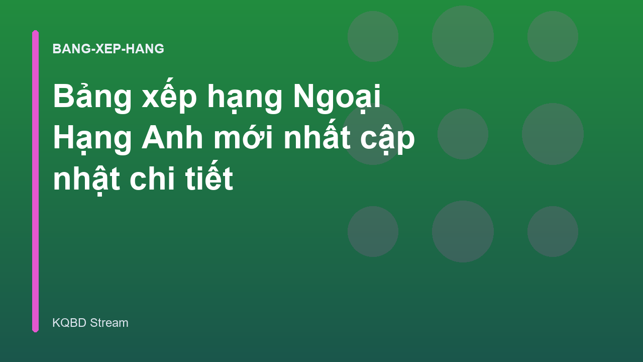 Bảng xếp hạng Ngoại Hạng Anh mới nhất cập nhật chi tiết
